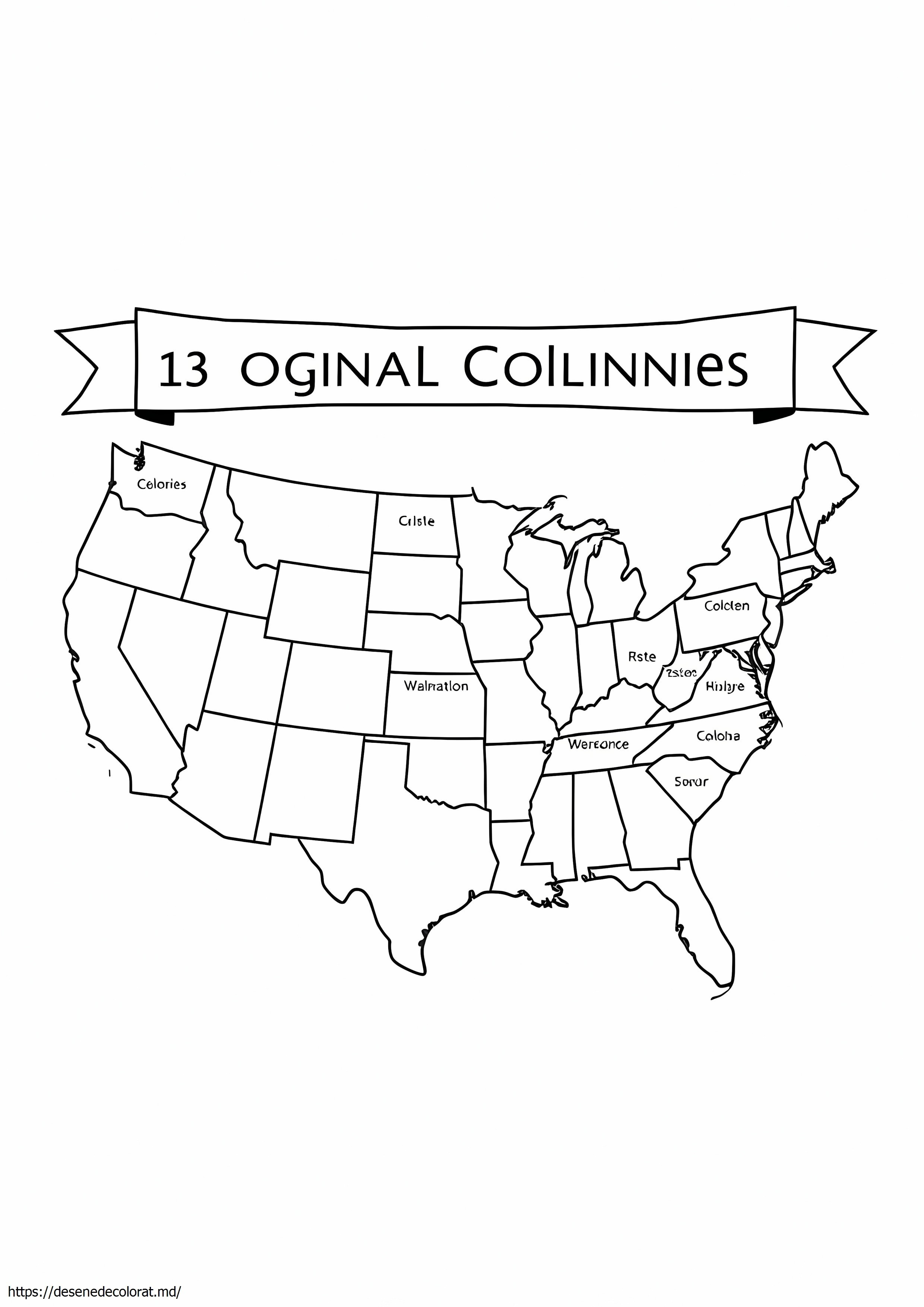 13 colonii originale