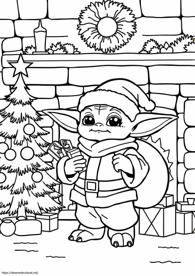 Baby yoda santa