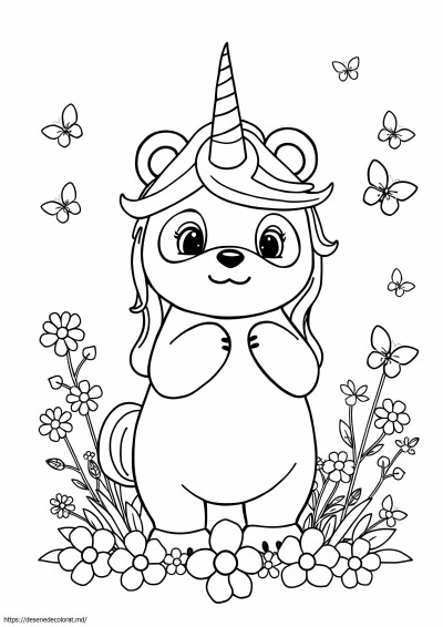 Unicorn drăguț panda