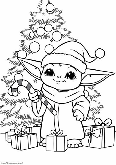 Drăguț baby yoda Crăciun