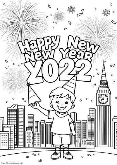 Pagina colorata la multi ani 2022