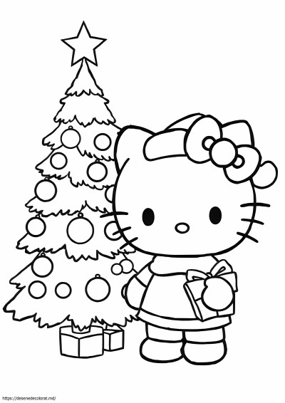 Brad de Crăciun hello Kitty