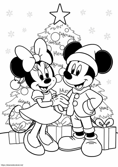 Minnie si mickey mouse craciun