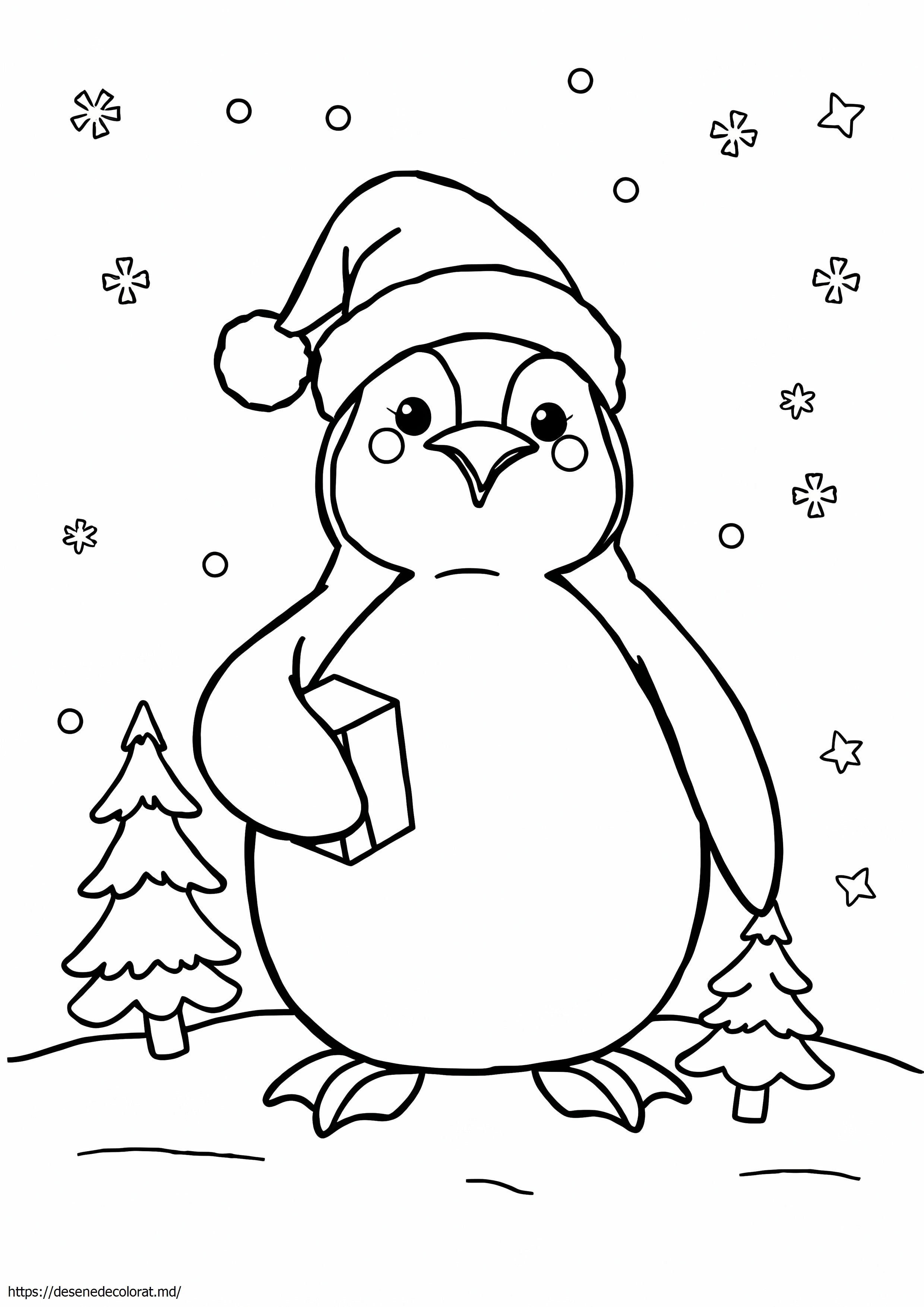 Pinguin cu pălărie de Moș Crăciun