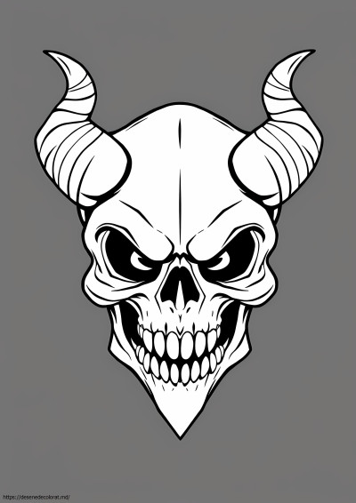 Craniu de demon înfricoșător