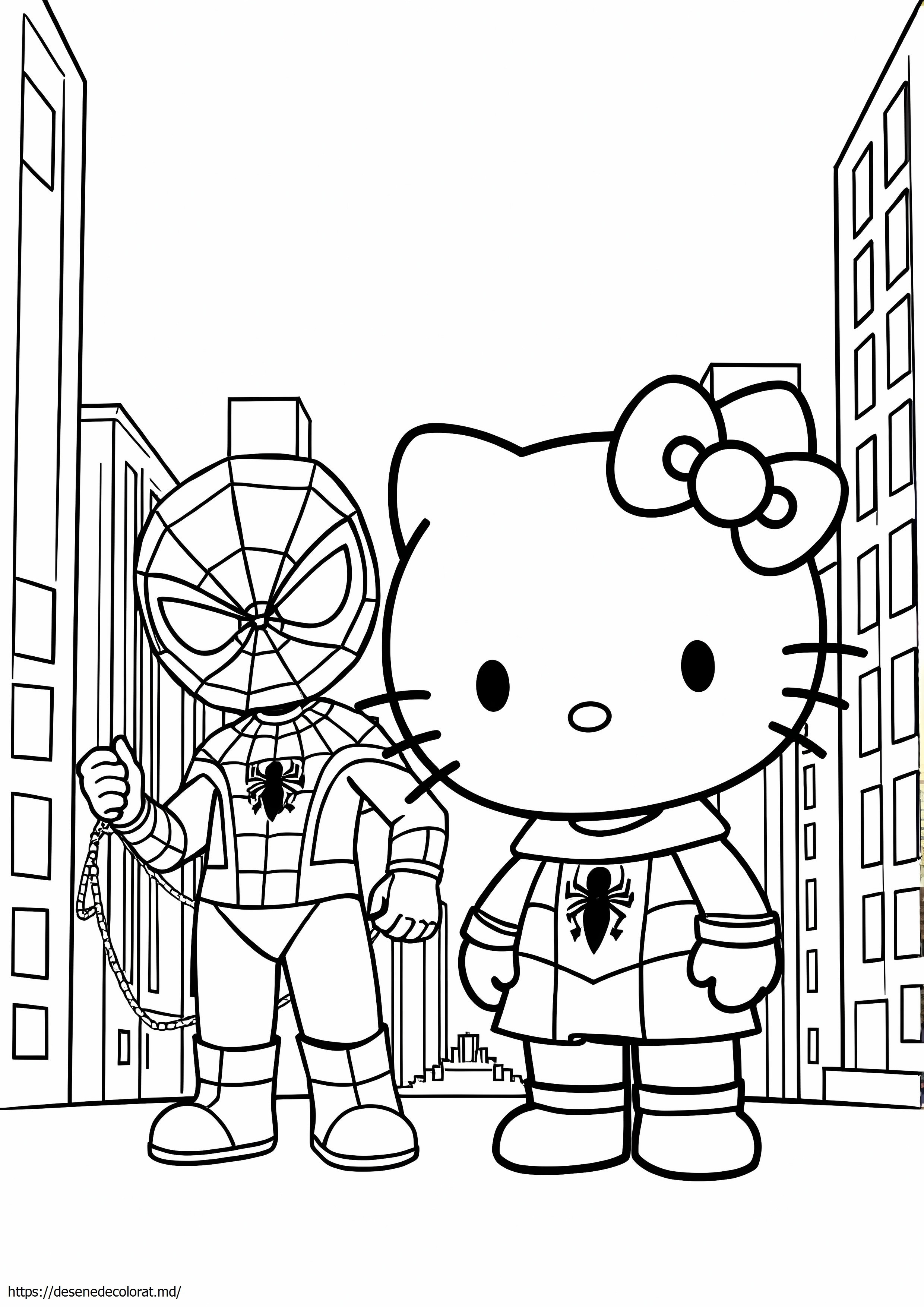 Hello kitty și spiderman