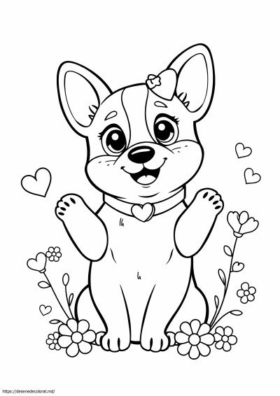 Drăguț corgi kawaii