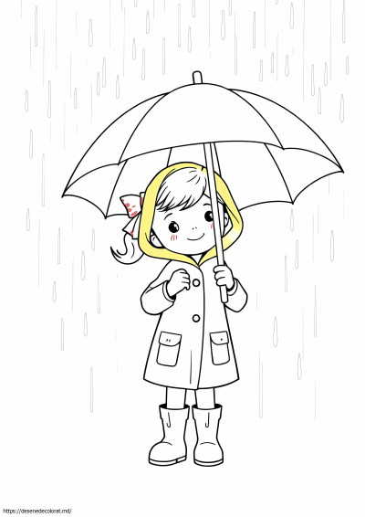 Fată ținând umbrelă