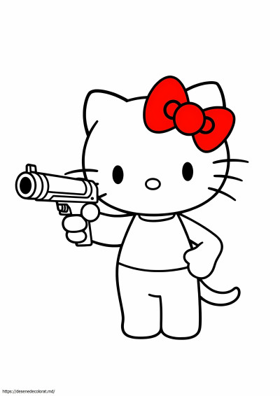 Hello Kitty cu pistol