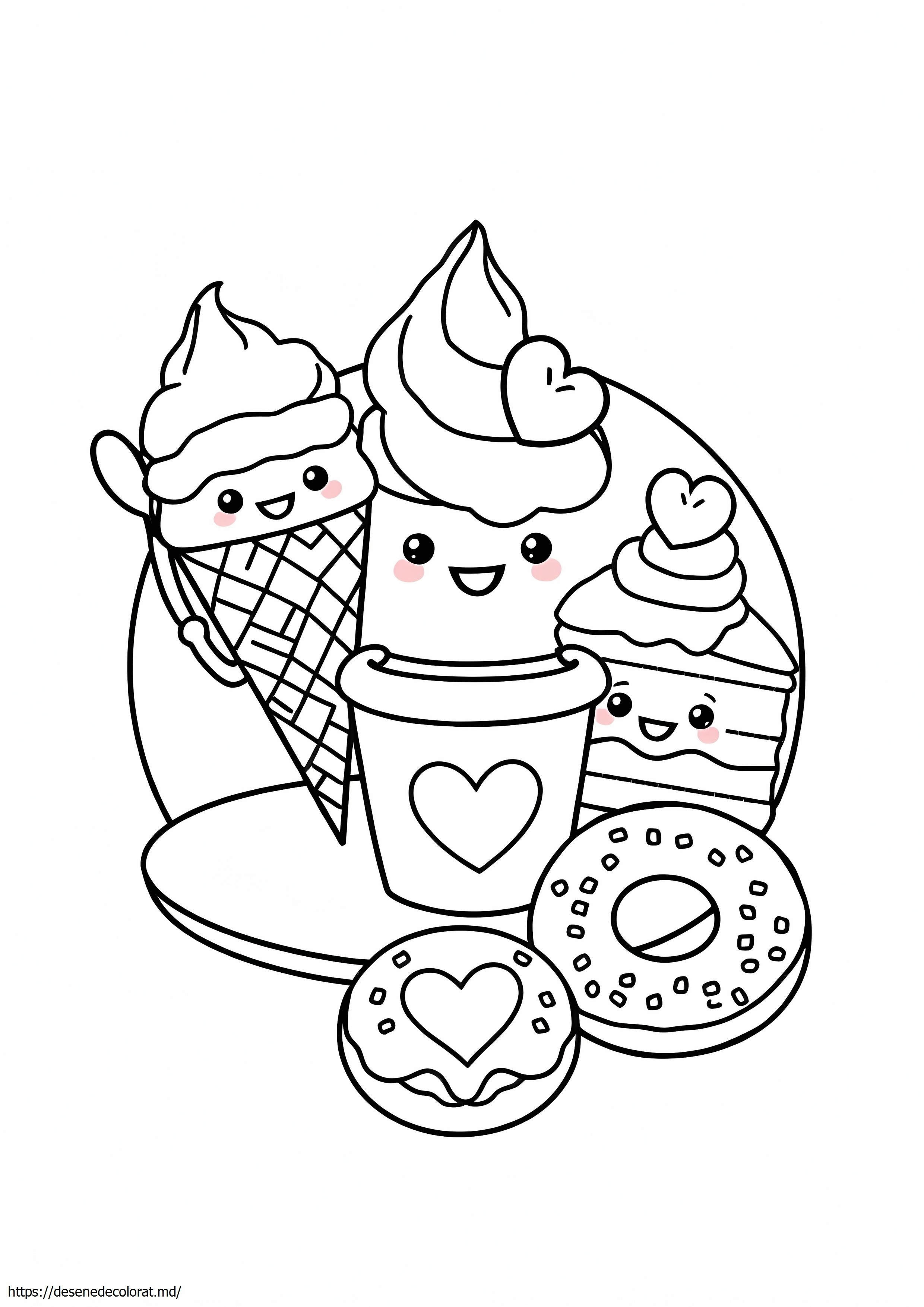 Drăguț desert mâncare kawaii