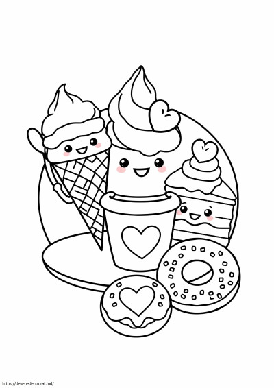 Drăguț desert mâncare kawaii