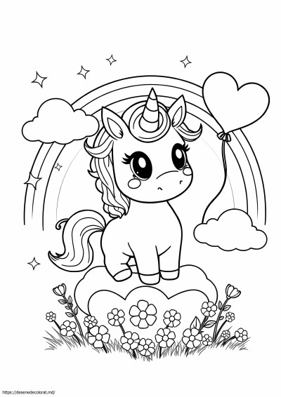 Drăguț unicorn kawaii