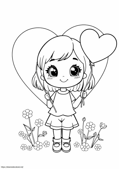 Desene usor fata kawaii