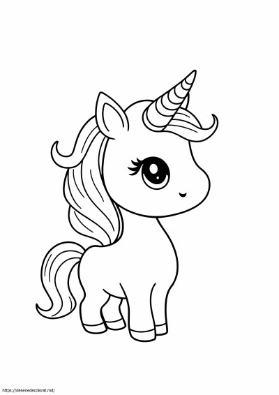 Desenând unicorn drăguț kawaii