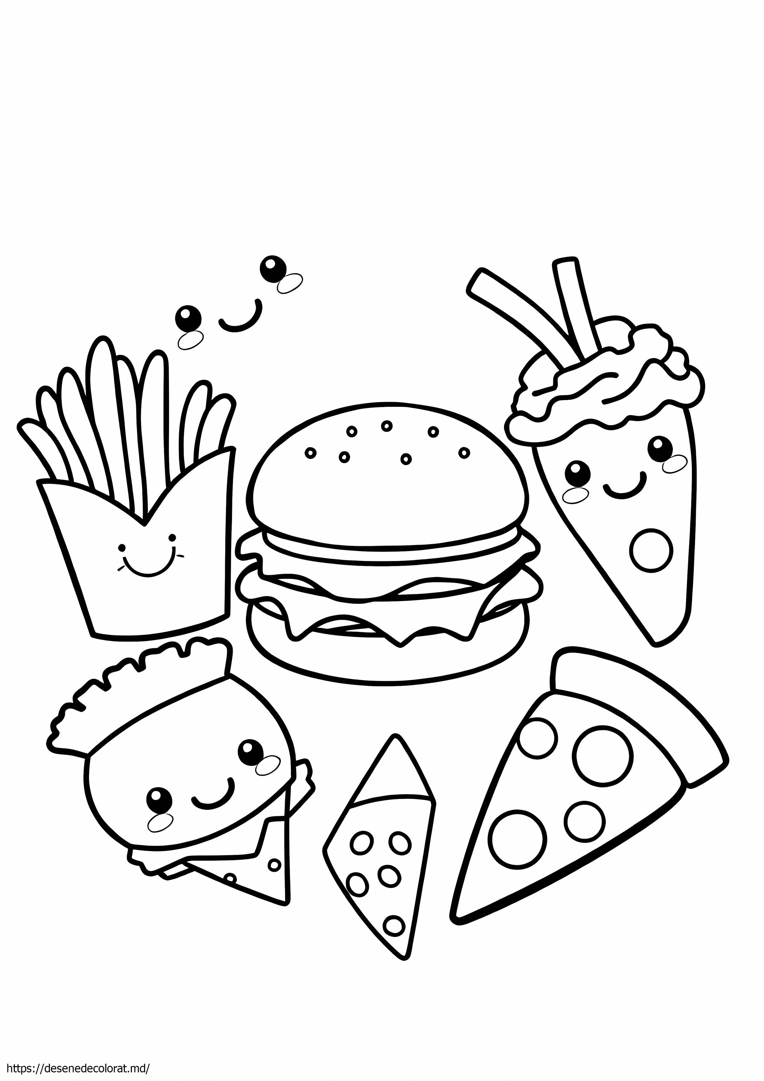 Fast-food mâncare simplă kawaii