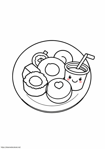 Desene kawaii ușoare mâncare drăguță