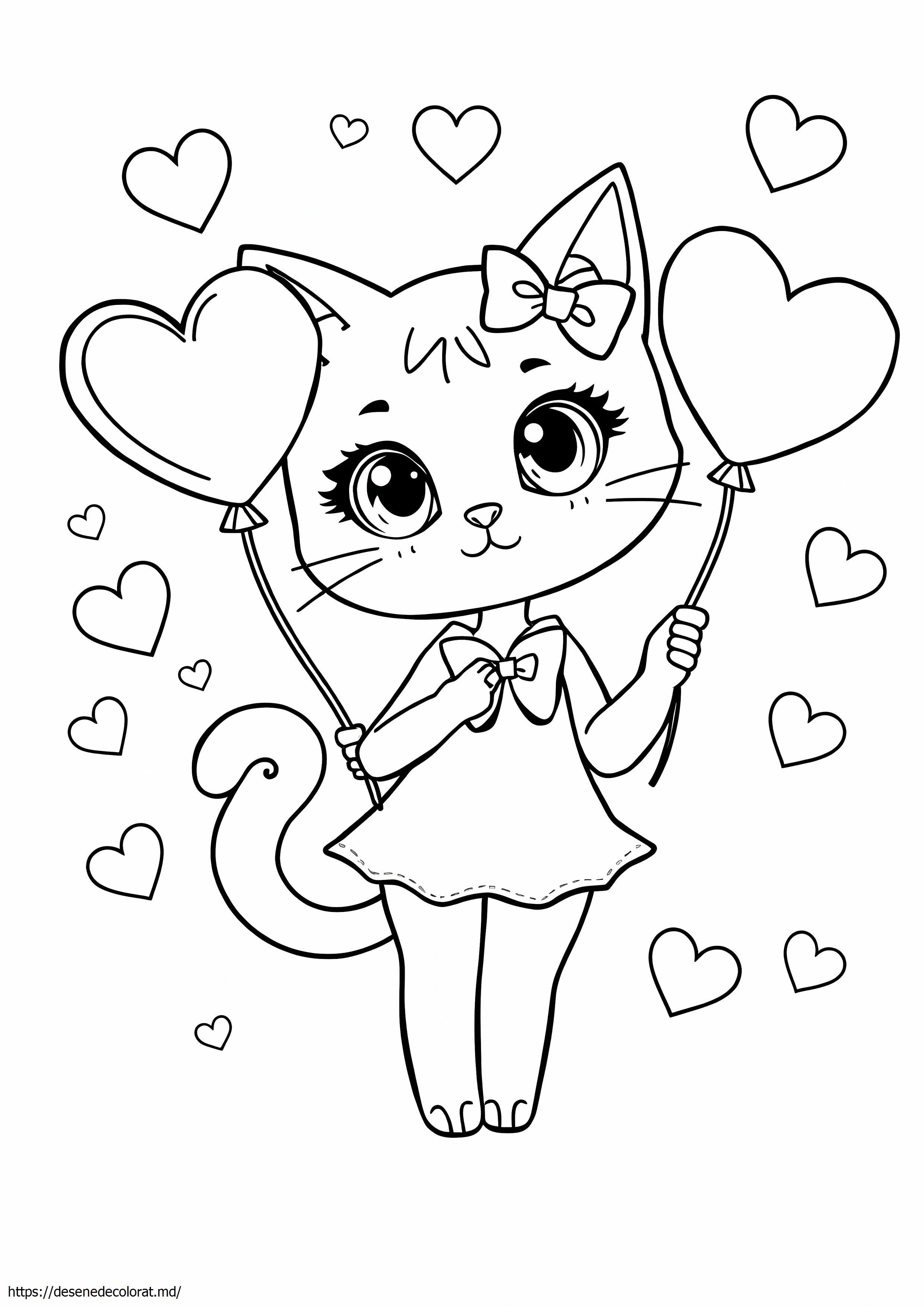 Fată drăguță pisică kawaii