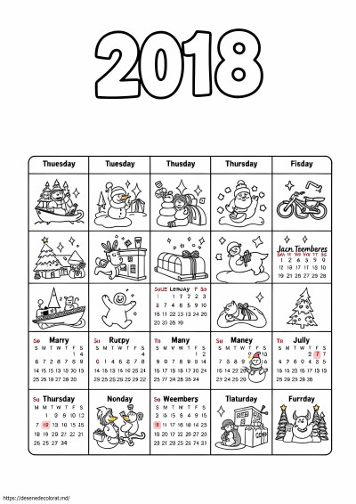 2018 clendar