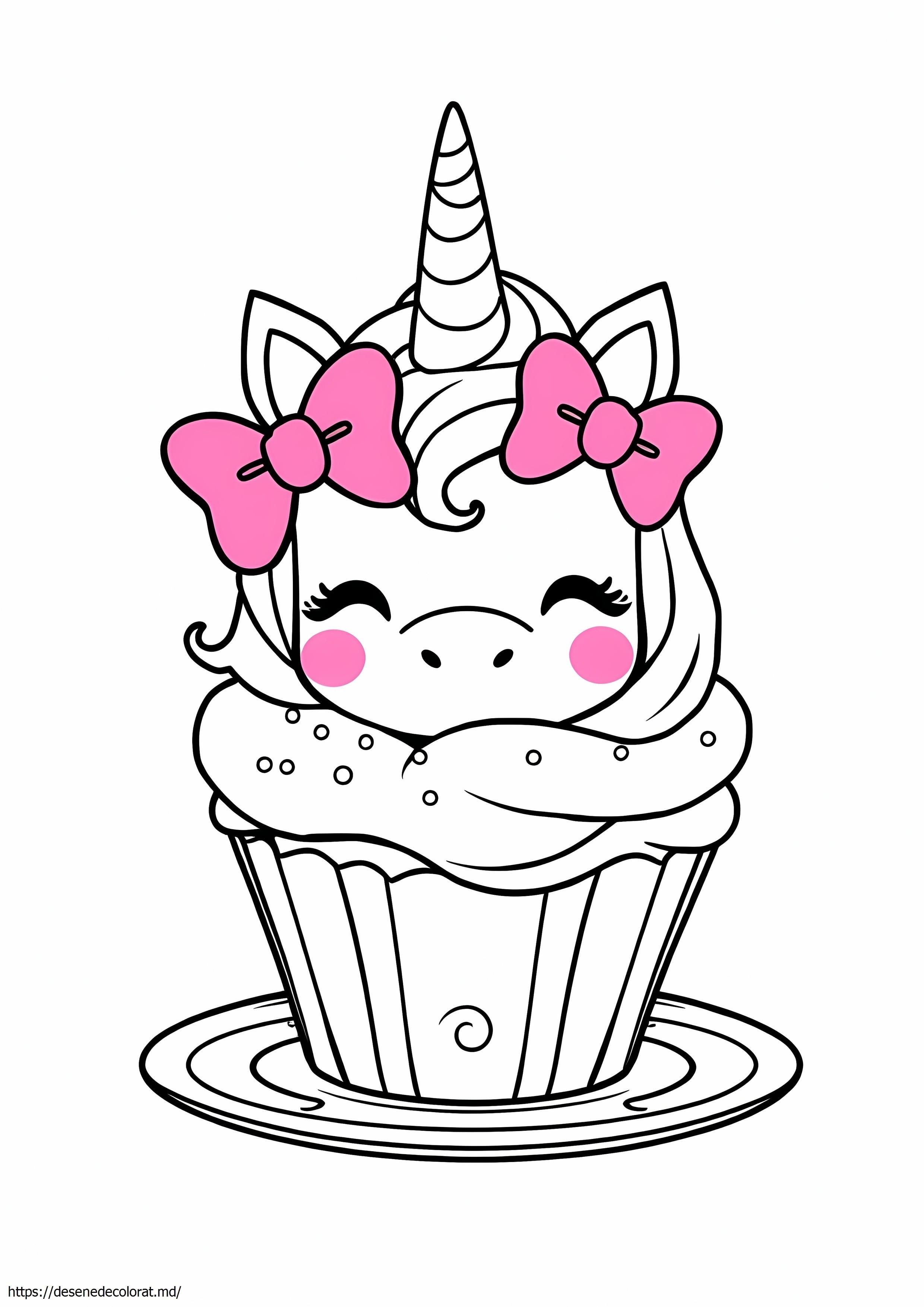 Cupcake cu unicorn kawaii