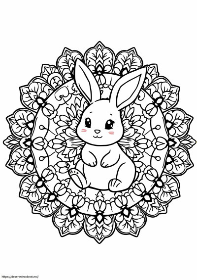 Drăguț iepuraș mandala