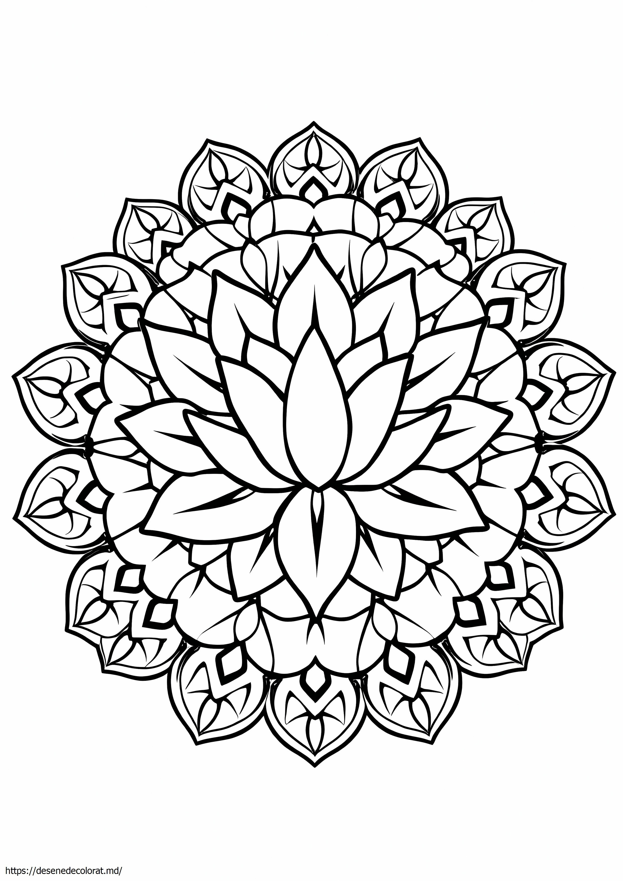 Mandala usoara cu flori de lotus