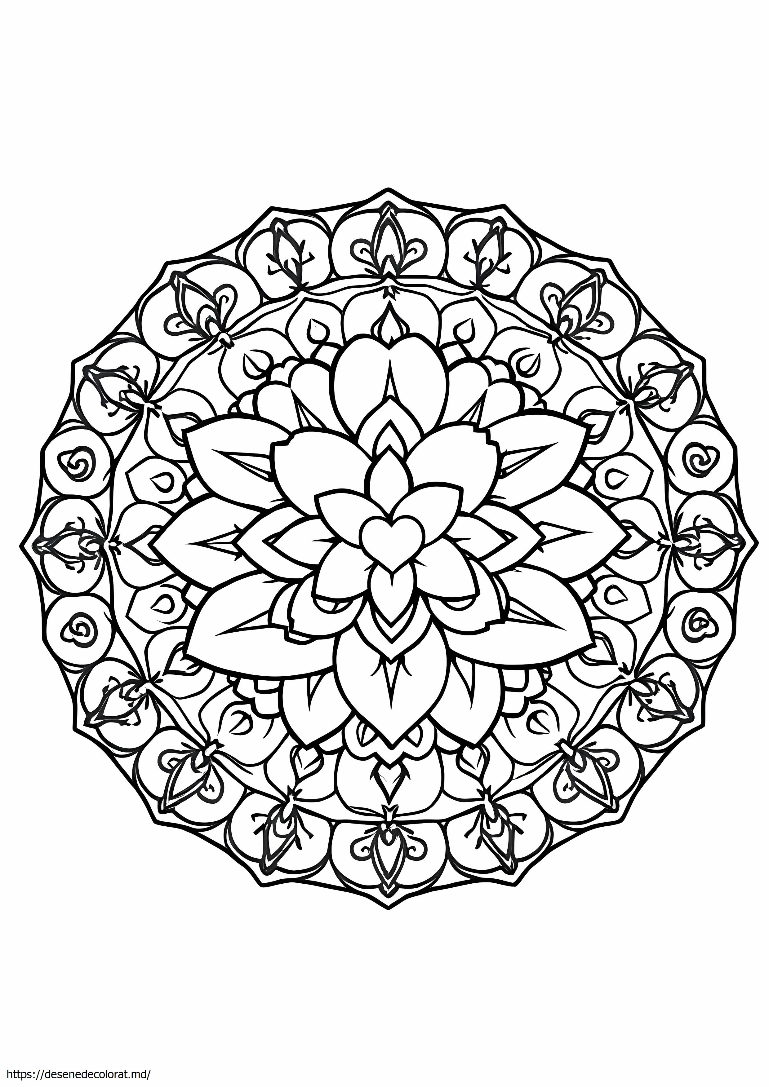 Mandala de trandafir inima