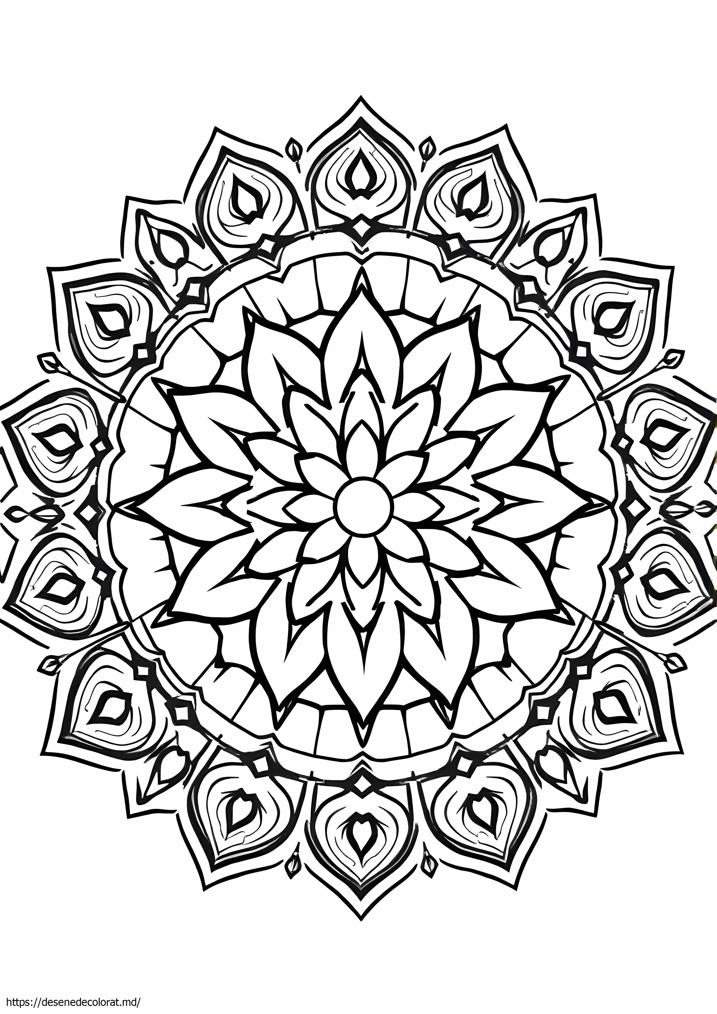 Model mandala pagina intreaga mandala flori