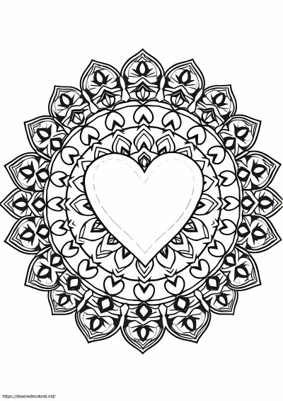 Mandala de inimă simplă