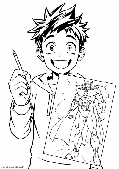Paginile color manga cu eroul meu academia