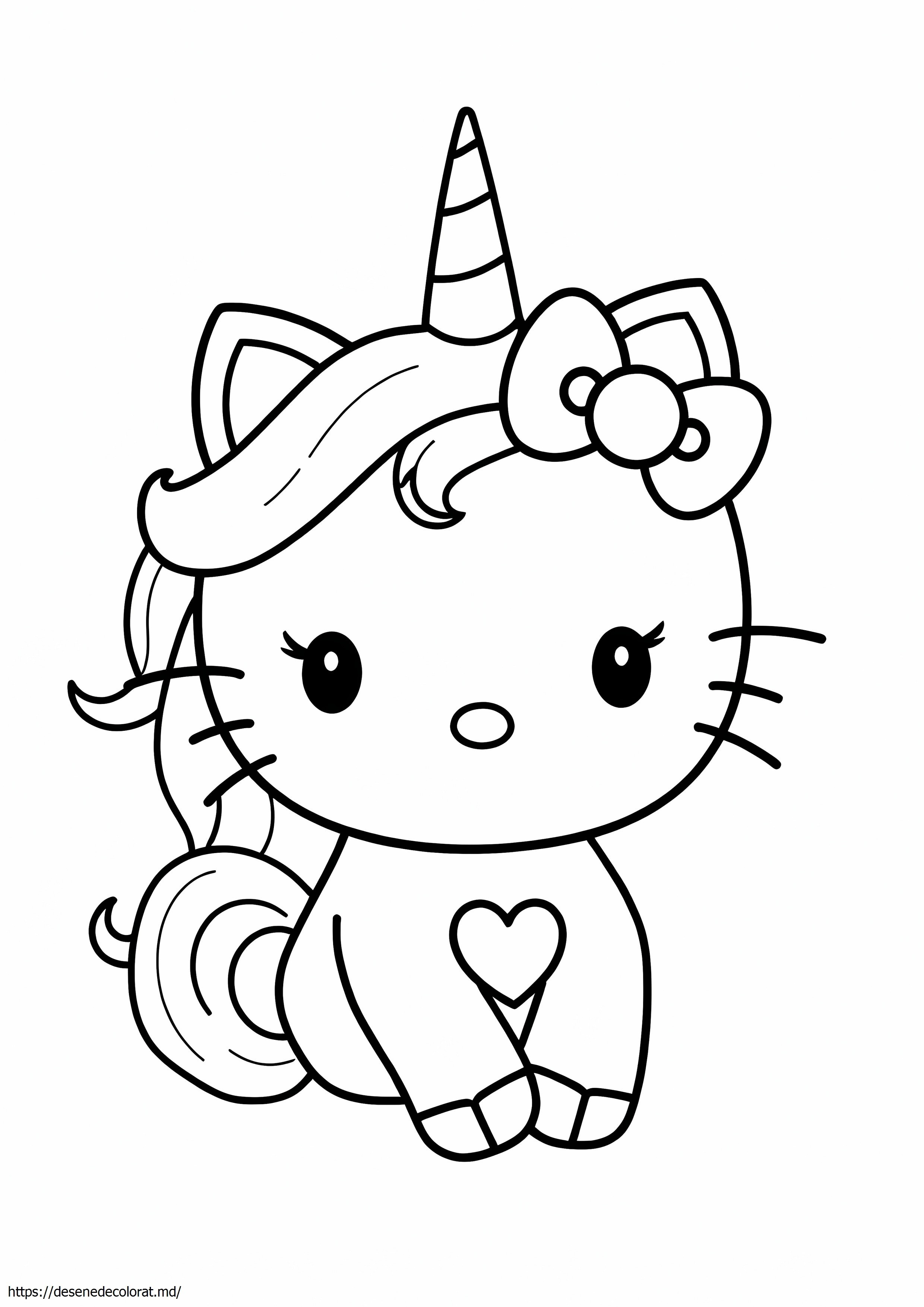Desen unicorn hello kitty