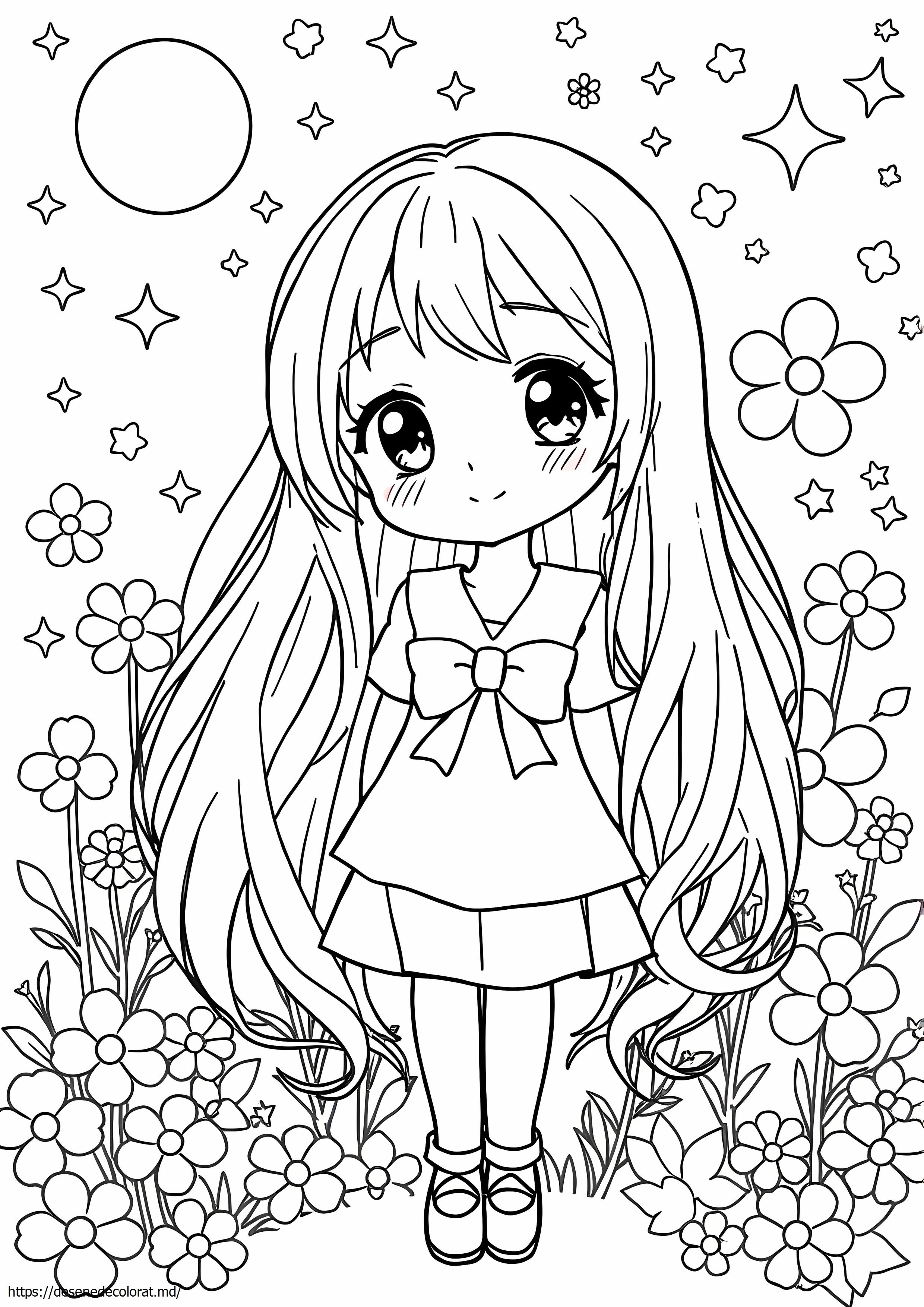 Frumos anime drăguț anime păr lung anime girl