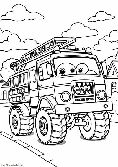 Camion de pompieri monstru