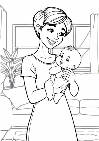 Mama care tine copilul in brate
