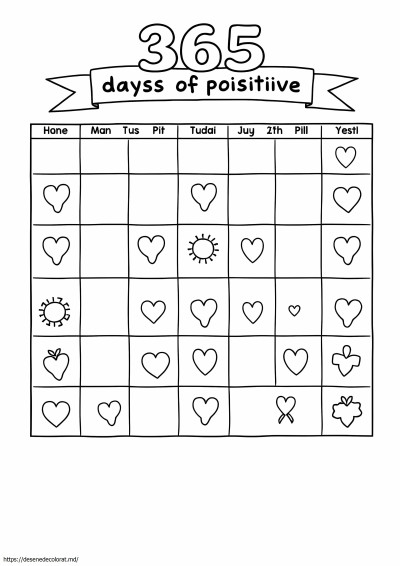 365 de zile de calendar pozitiv