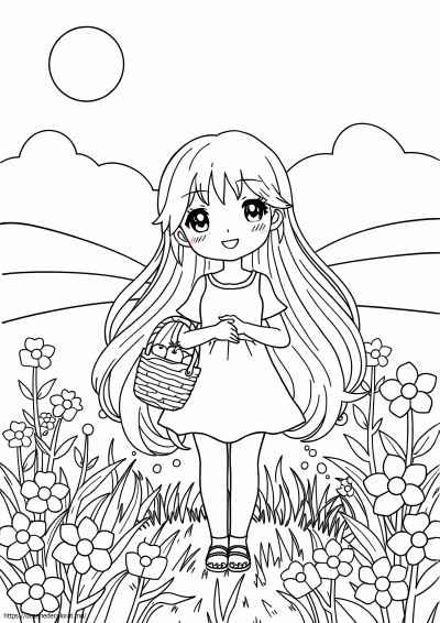 Drăguță anime păr lung anime girl