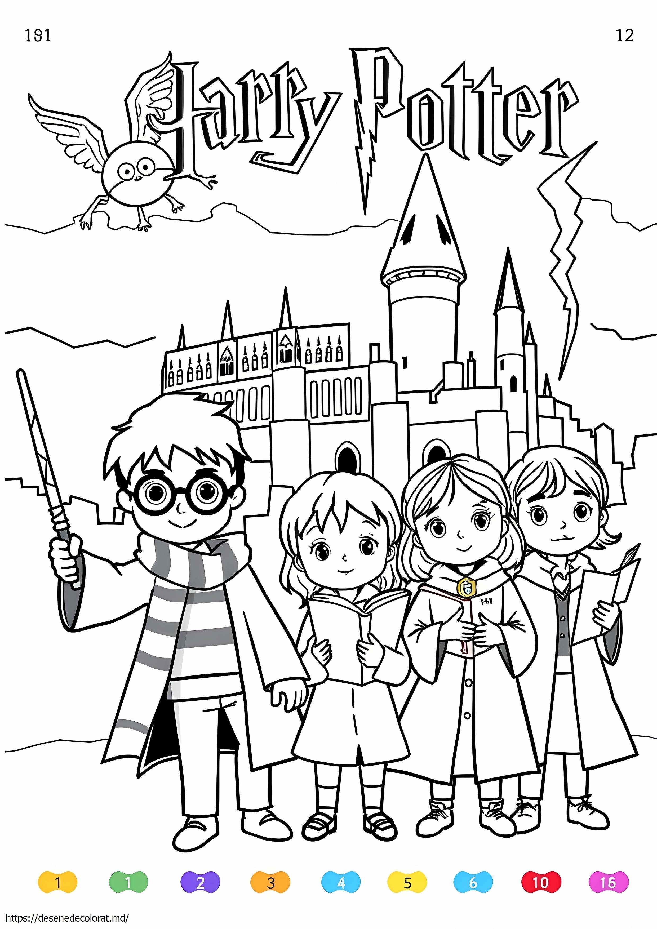 Harry potter pagini colorate după numere