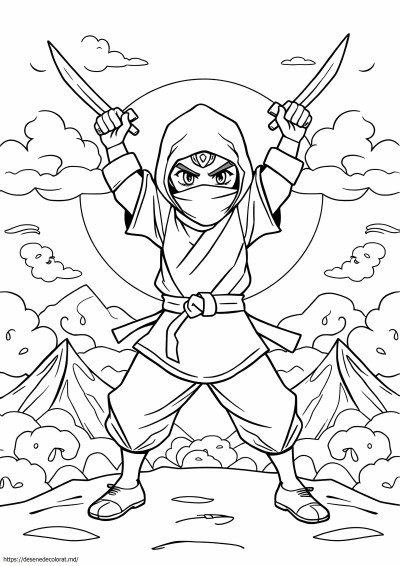 Cool ninja războinic ninja