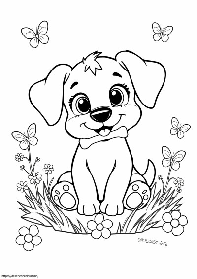 Drăguț cățeluș din desene animate