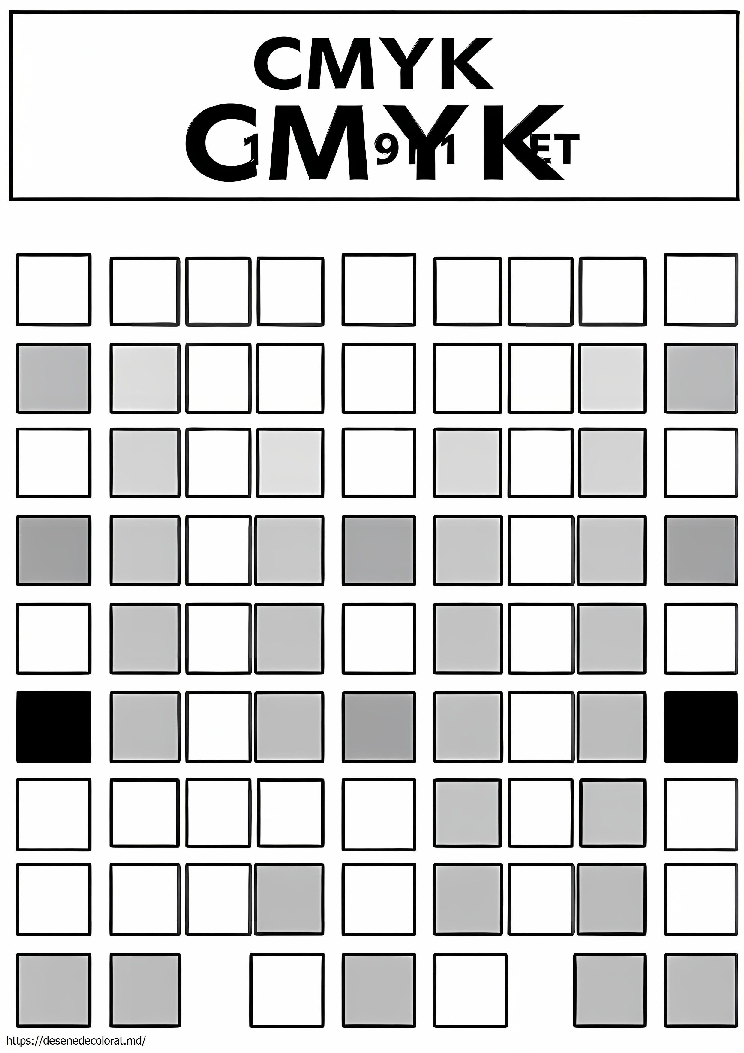 Pagina de testare a imprimantei color cmyk