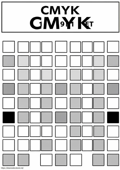Pagina de testare a imprimantei color cmyk