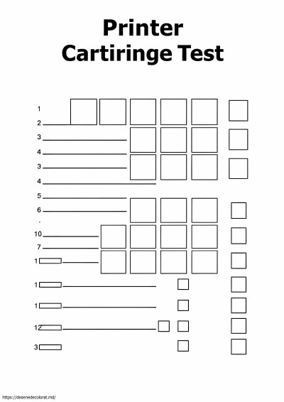 Pagina de testare a cartușului color
