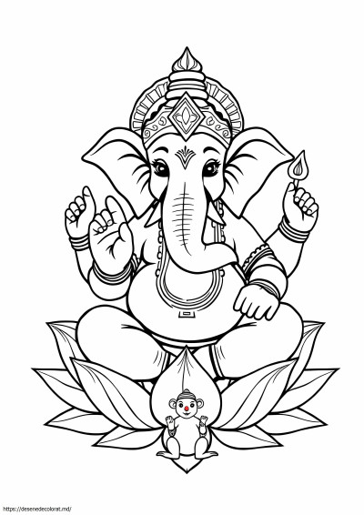 Fisa de colorat ganesha