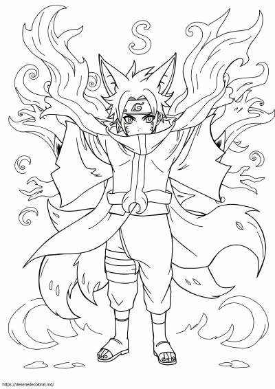 Vulpe cu nouă cozi naruto sage mode naruto