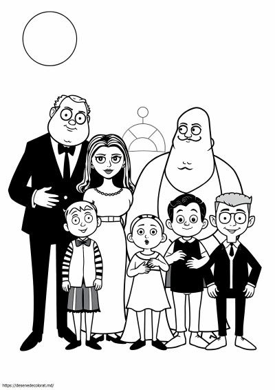 Fișierele svg ale familiei addams alb-negru
