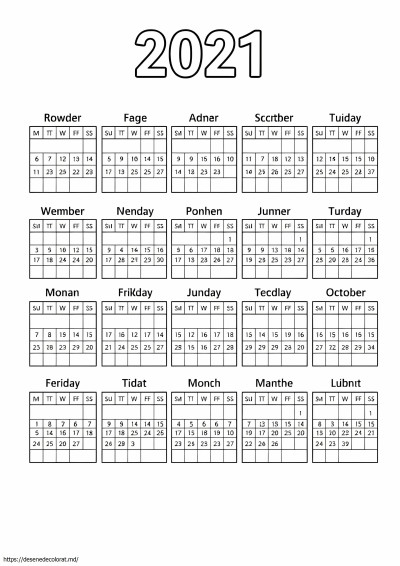 Calendarul 2021