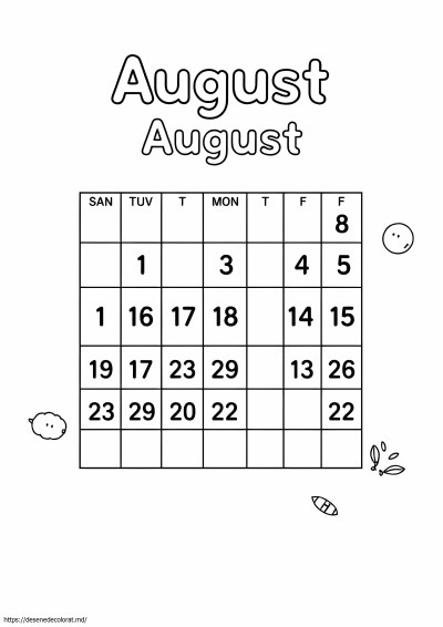 Calendarul august