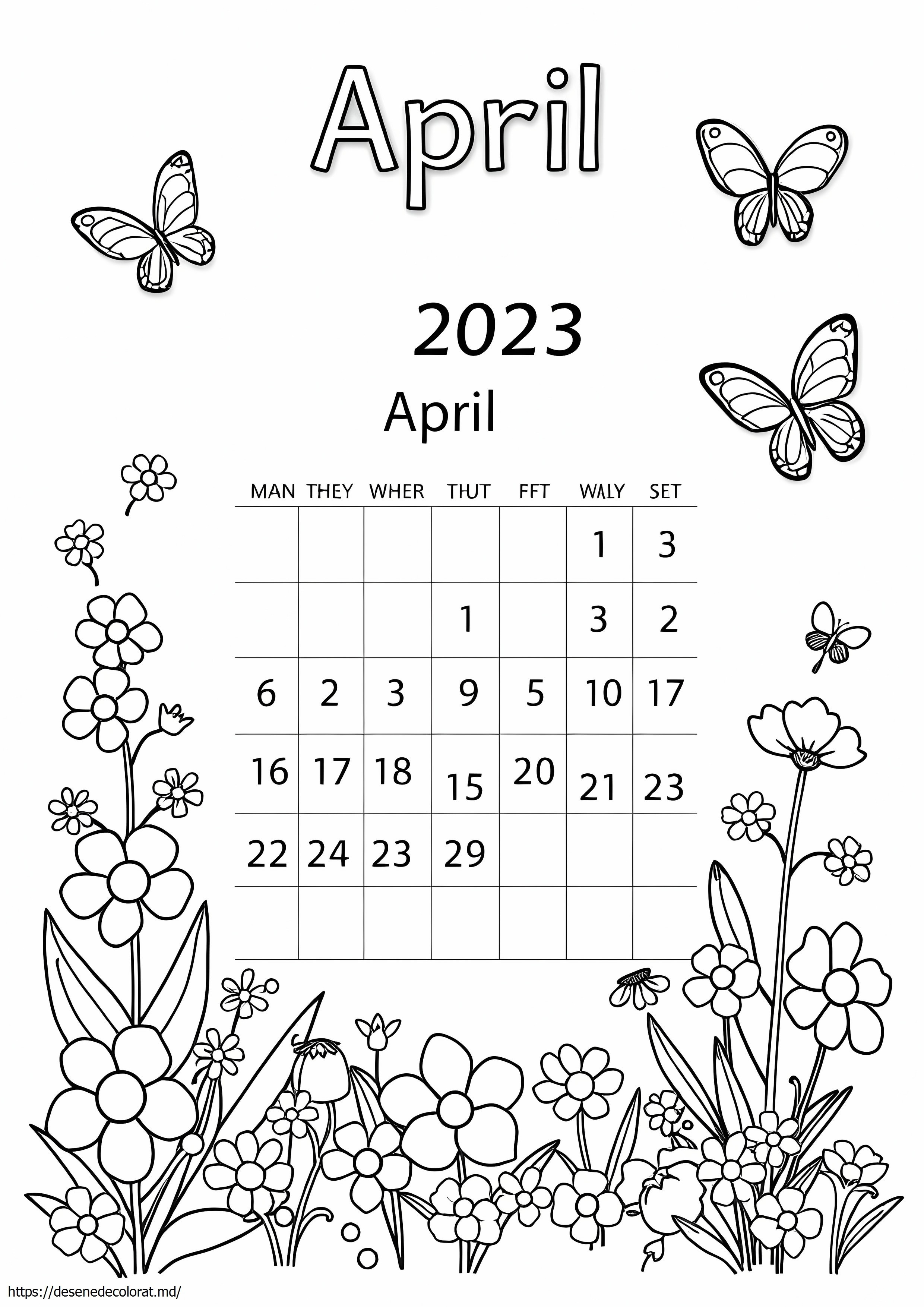 Calendarul aprilie 2023