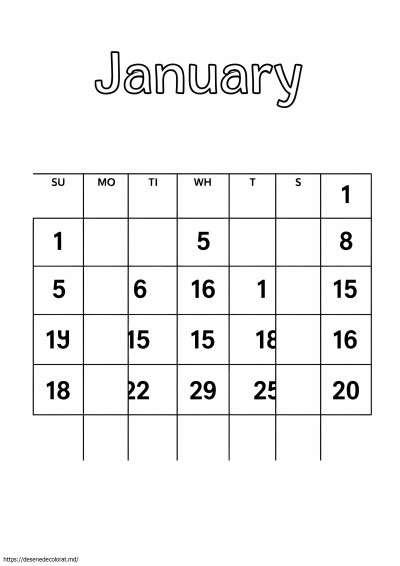Calendarul ianuarie