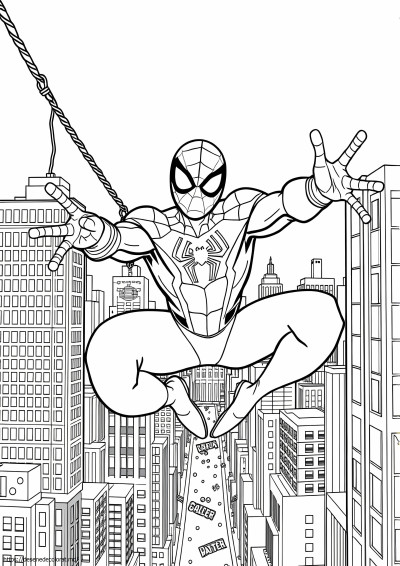 Pagini color spiderman tipărite