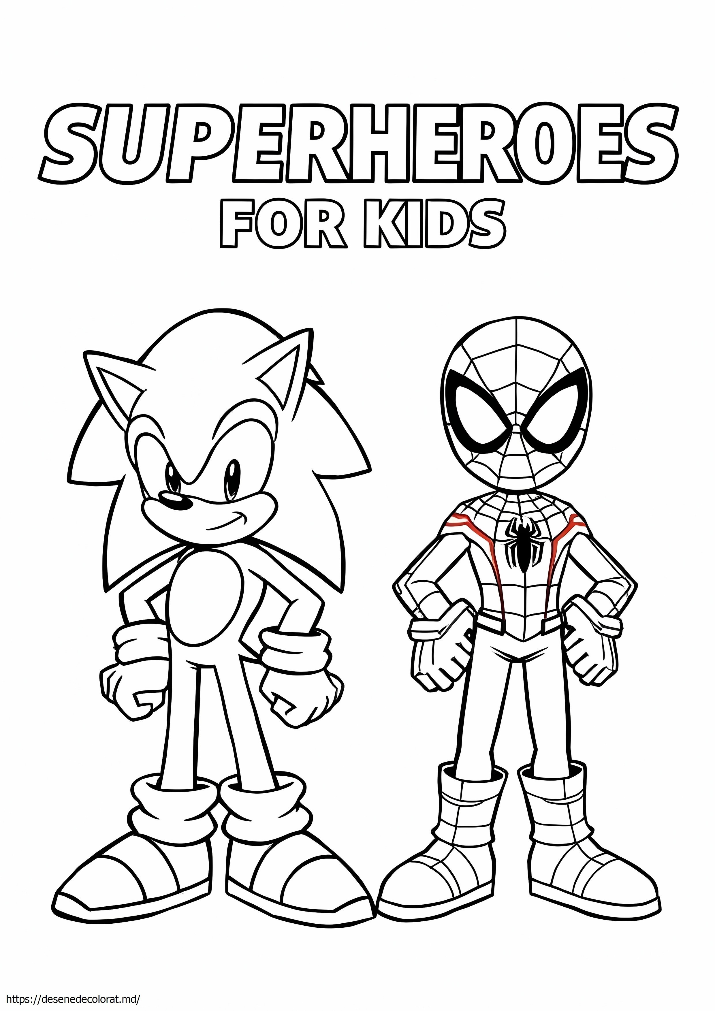 Coloriage sonic spiderman
